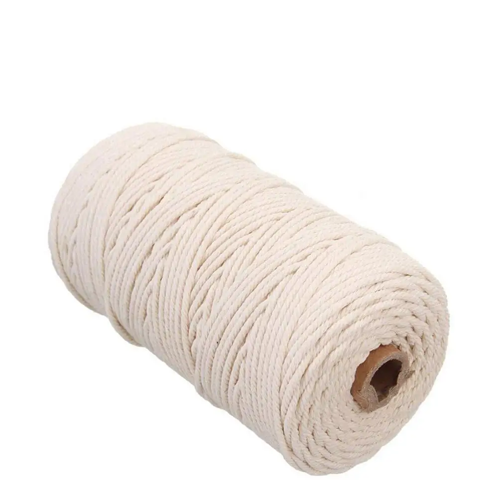 Натуральный Бежевый мягкий хлопковый шнур для рукоделия макраме, ручная вязка, шнур 2 мм* 200 м FD - Цвет: Rice white