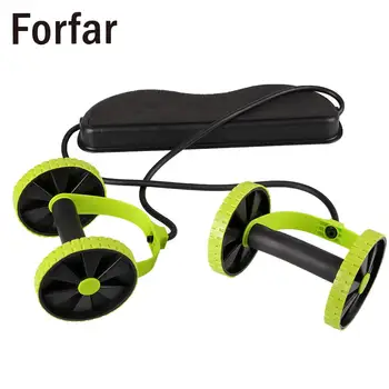 

Dual Wheels Roller Sports Elastic Abdominal Resistance Pull Rope Belly Slimming