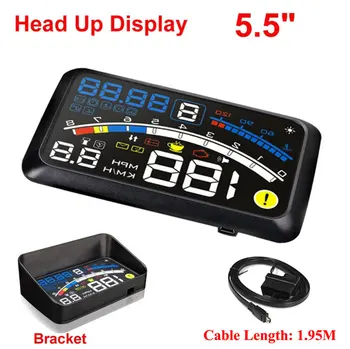 

ActiSafety 2017 HUD Head up Car Projector Car Styling Reader Speed Self-adaptive Car Fuel etc Parameter Display Alarm System