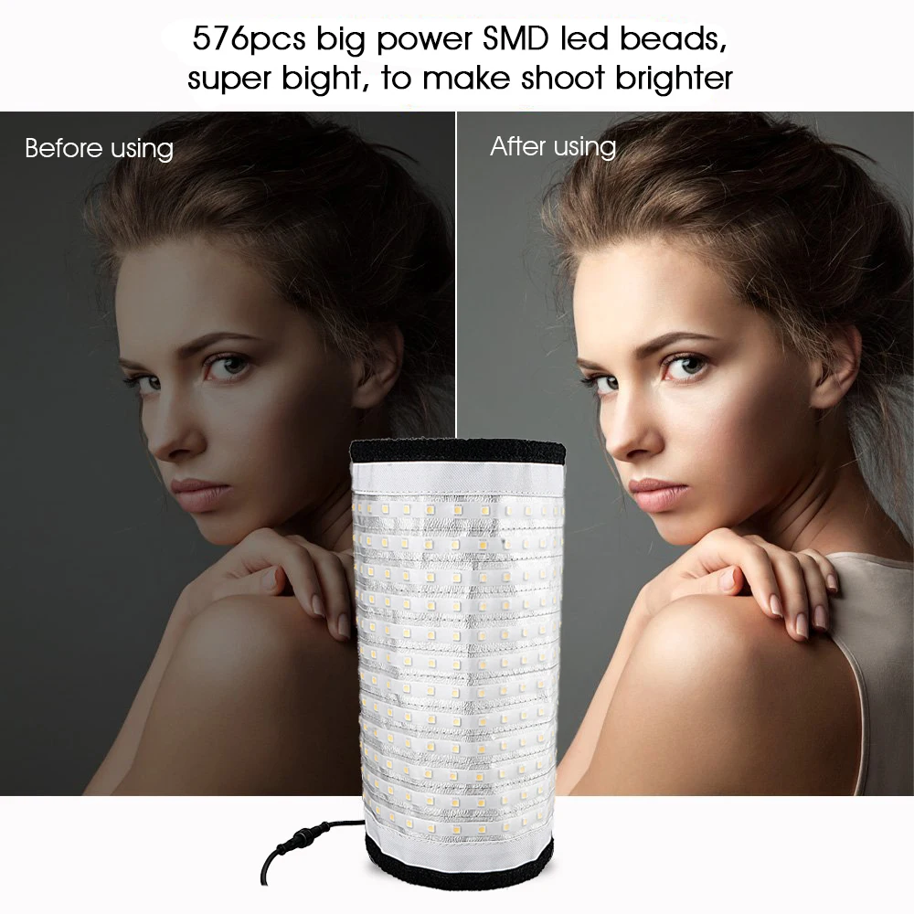  SAMTIAN FL-3090A Flexible LED Video Light Photo Studio Photography Light Dimmable 3200K-5500K For P - 32879317117