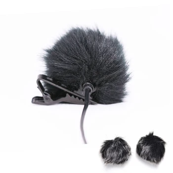 

dark grey Artificial Fur Microphone Windscreen Outdoor MIC Windshield Wind Muff for Lapel Microphone 1PC