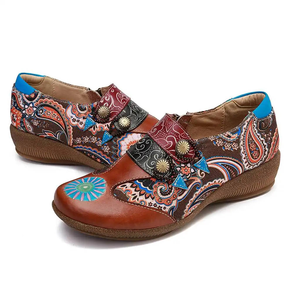 SOCOFY/очень удобные туфли на плоской подошве из натуральной кожи на молнии в стиле ретро; женская обувь; элегантная женская обувь