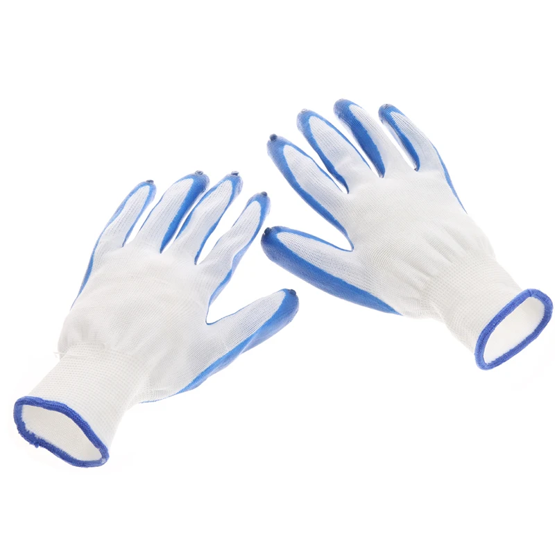 

1 Pair Knitted Wrist Rubber PVC Gloves Labour Work Garden Car Repair Outdoor