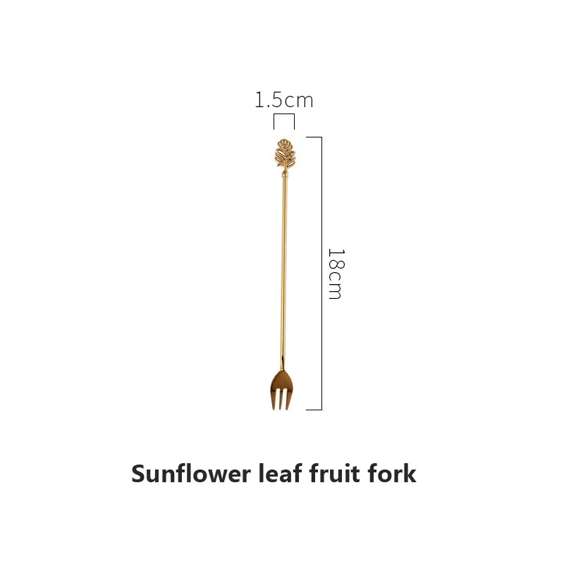 Роскошная 304 мини-ложка из нержавеющей стали, набор для мороженого, фруктов, десерта, ложка, чайная ложка, золотые кофейные ложки, столовые приборы - Цвет: Fruit fork 2pcs