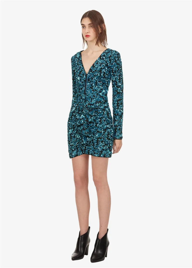 Sexy Ruches Dress Portrait Robes Moulante Robe 2019 Party Haute Luxe Paillettes De Femmes Club Auto Qualité Piste Marque À Bleu wTvO0O