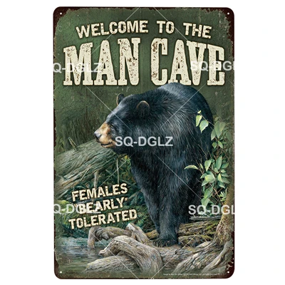 [SQ-DGLZ] Добро пожаловать в мужская пещера металлический знак медведь настенные дощечки с рисунком бар вывеска для декора художественный плакат металл - Цвет: 1185
