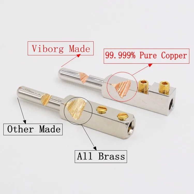 1Pair Viborg VE501R Pure copper Rhodium Plated