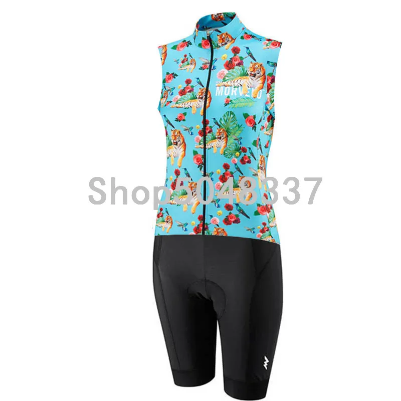 Pro Morvelo Быстросохнущий триатлонный костюм женский без рукавов Велоспорт шерстяной облегающий костюм комбинезон Велосипедное трико Ropa ciclismo набор - Цвет: 17