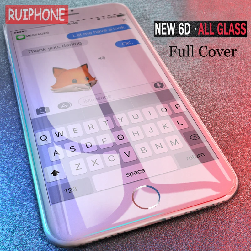 RUIPHONE Full Cover 6D Edge Tempered Glass For iPhone X XS 7 8 6 6s Plus Screen Protector 10 MAX Film Protection | Мобильные
