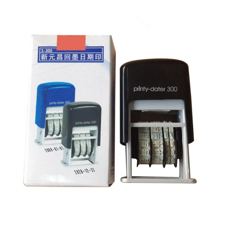 S-300 Mini Date Stamp Chop Small Handle Self-Inking Rubber Stamp Stationery Business Office Supplies Emboss