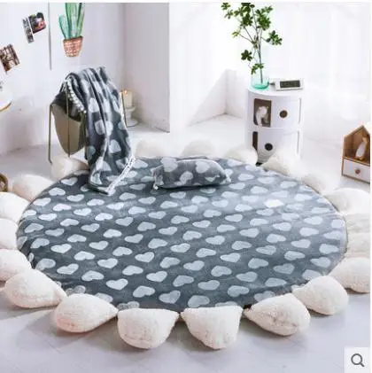 

Miracille Marine Style Colorful Sea Turtle Seaweed Tropical Fish Pattern Coral Velvet Soft Round Carpet Table Chair Sofa Rugs
