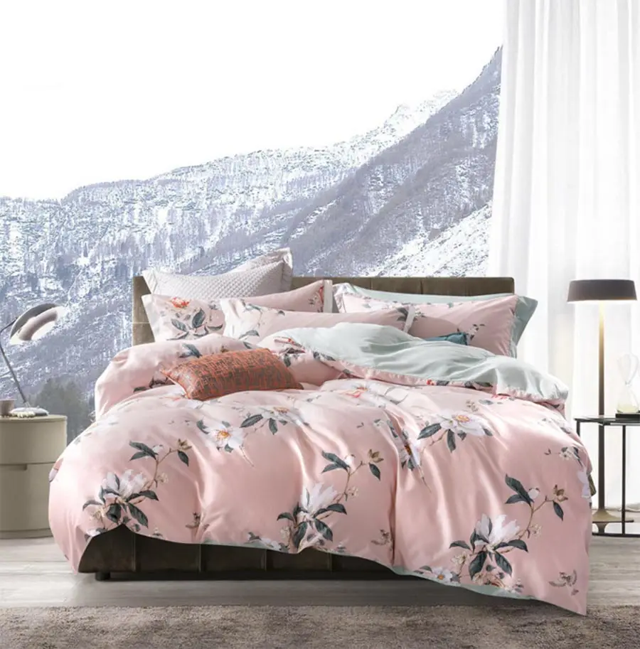 

american country pastoral bedding set girl,full queen king 60s pink flower cotton home textile bed sheet pillow case duvet cover