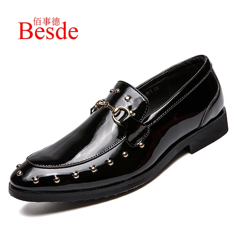 

Designer spring/autumn shoes man 2019 new arrival rivet buckle men's formal shoes size 44/45 zapatos de hombre