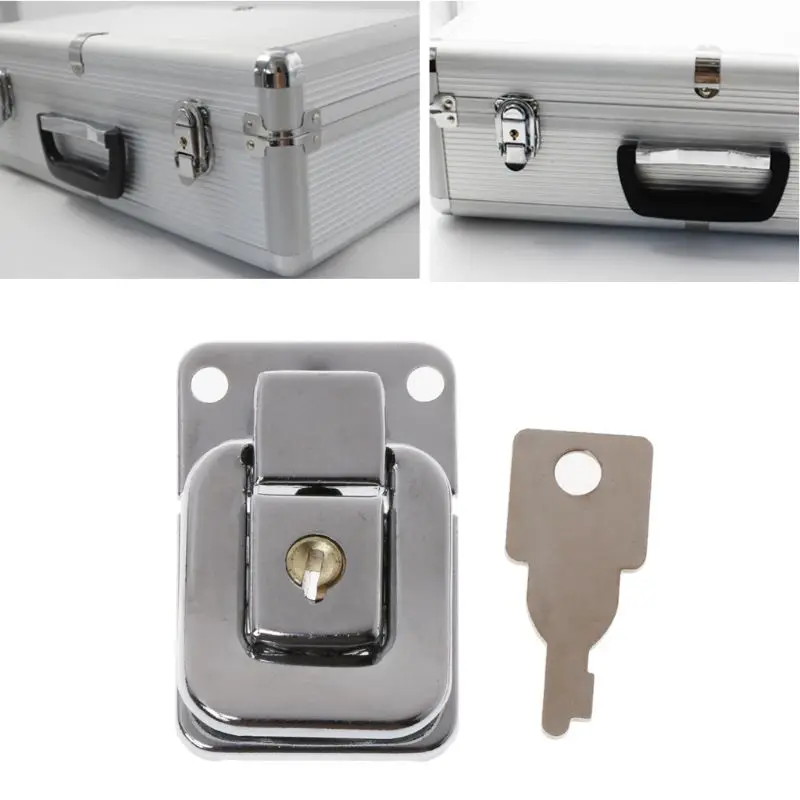 

Metal Jewelry Box Lock Suitcase Buckles Toggle Hasp Latch Catch Clasp With Key