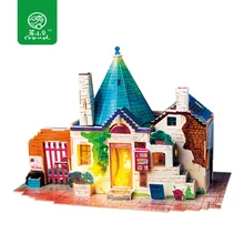 Robud, год, Рождество, 3D, сделай сам, кукольный дом, светодиодный светильник, миниатюрный кукольный домик, модель, строительные наборы, подарки, игрушки для детей, SJ302