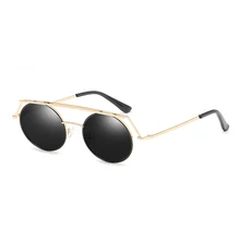 Gafas de Sol Para Mujer Para Hombre Del Metal de Steampunk Gafas de Sol Redondas de la vendimia ocnulos hombres 2017 Diseñador de la Marca Gafas de sol gafas caliente ray