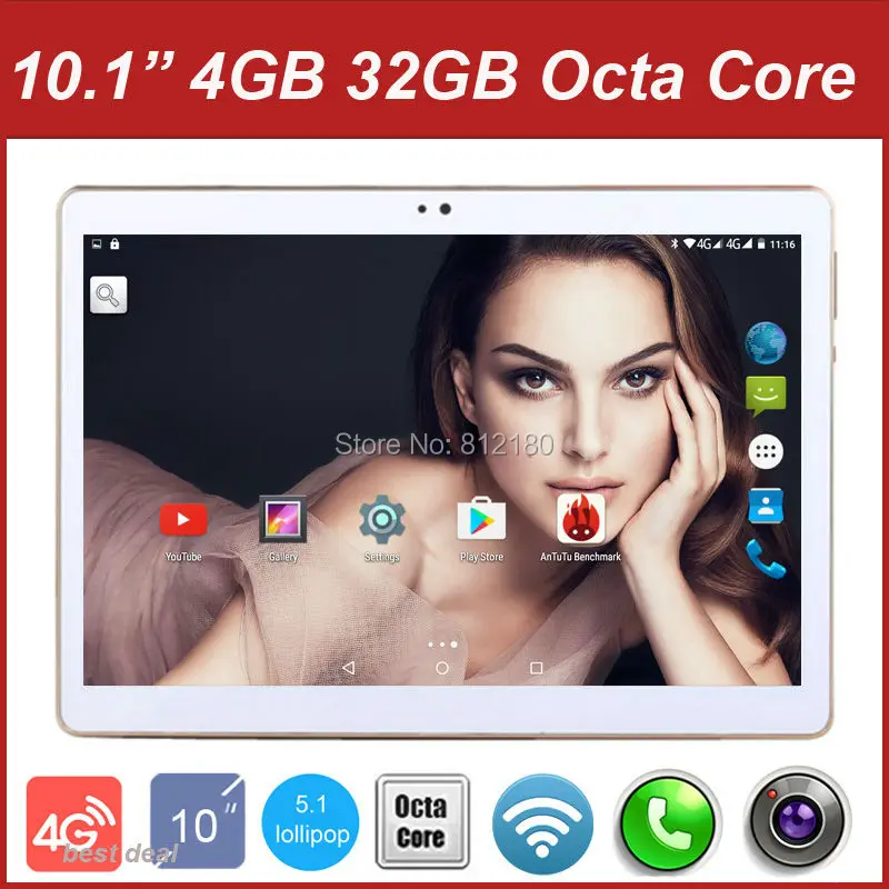 BMXC 10 inch Tablet PC 8 Cores Octa Core 1280X800 RAM 4GB ROM 32GB 5.0MP 3G 4G Lte Phone Call Dual Sim Card Tablets Android 5.1