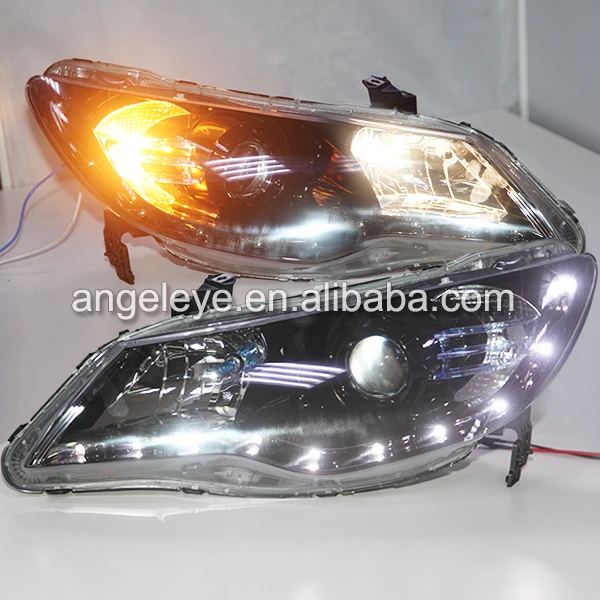2006-2010year для HONDA CIVIC светодиодный светильник s головной передний черный корпус TJ