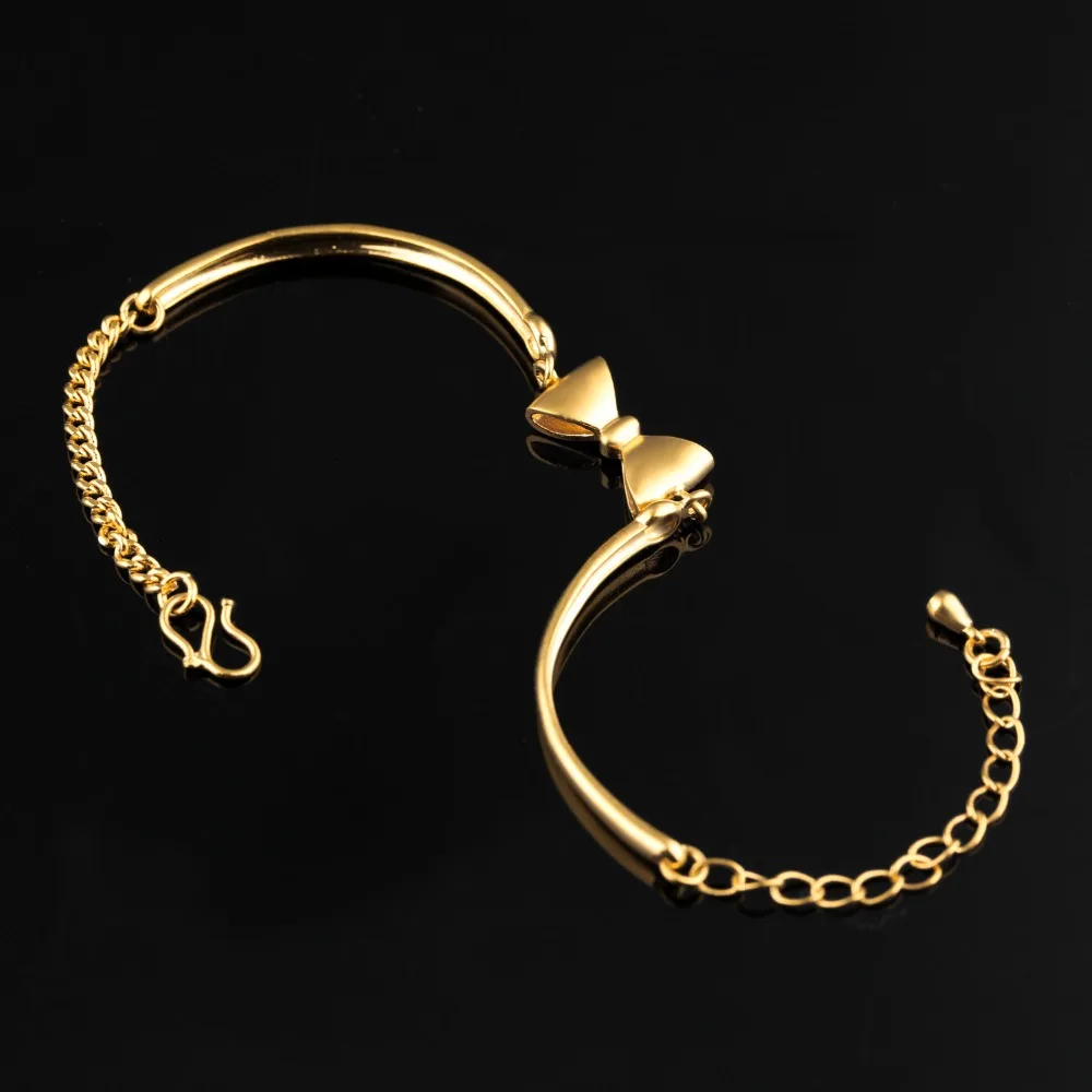 Fate Love Brand Cute Bowknot Bracelets & Bangles For Woman Girl Copper Jewelry Hand Accessories Elegant Thin Bangle Chain KS491