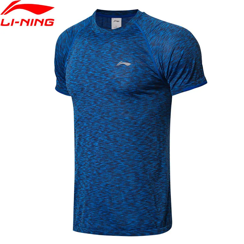 

Li-Ning Men Running T-Shirts Breathable Polyester Slim Fit LiNing Sports Tee Tops T-shirts ATSN187