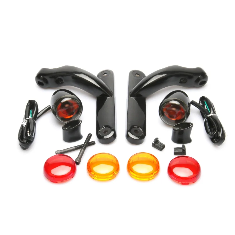 Motorcycles Gloss black fog light bracket street glide turn signal