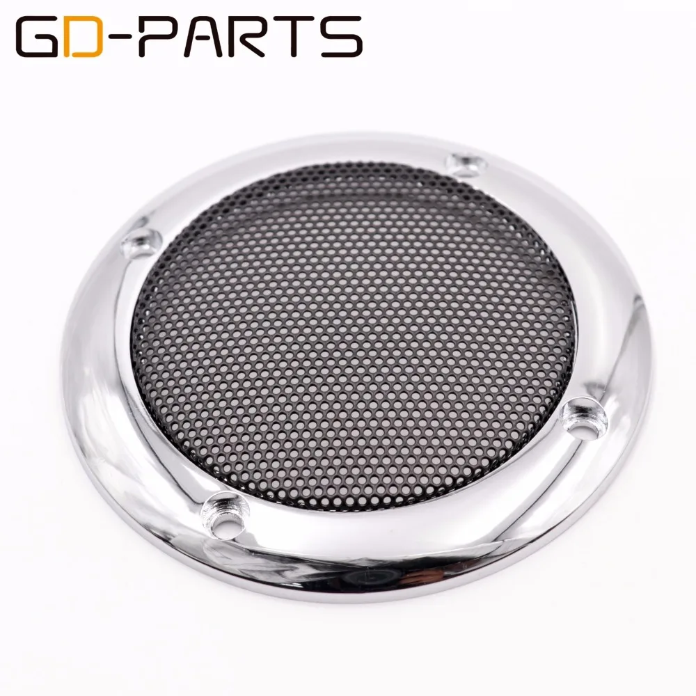 1PC 3.5" Speaker Cover Car Audio Metal Grill Mesh Subwoofer Decorative Circle Tweeter Protective Cover Chrome Cream Plated