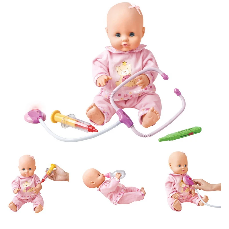 16inch Silicone Reborn Dolls Baby Doctor Medical Accessories Set