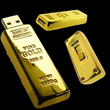 Gold bar 2,0 Usb Creativo 128 ГБ 16 ГБ 32 ГБ Usb 2 флеш-накопитель TB металлический ключ ручка-накопитель 64 Гб Флешка 1 ТБ флеш-карта памяти подарок