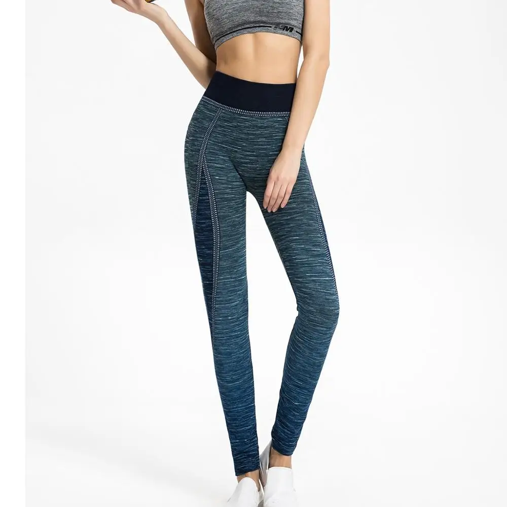 

Hot Women Yoga Pants Sport Trouser Solid Patchwork Yoga Pants Tight Pant Hips High Waist Thread Trousers Fitness Female Leggings