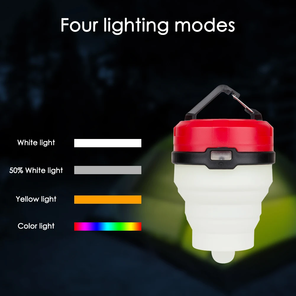 Открытый 5 светодиодный s Белый светодиодный+ цветной светодиодный выдвижной кемпинговый фонарь светодиодный светильник-вспышка портативный фонарь мини-светильник для палатки аварийный светильник