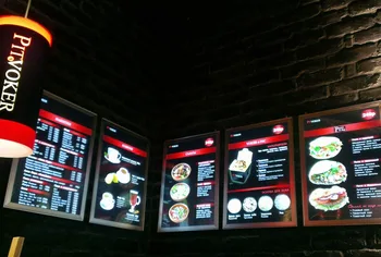 

Silver Aluminum Slim Snap Frame LED Backlit Restaurant Menu Board,A2 Advertising Lightboxes
