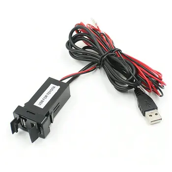 

100Pcs/Lot Car Dual USB Port Socket Charger + Audio Input for TOYOTA VIGO switch to USB Car Charger Adapters & Sockets