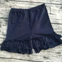 Летние детские шорты с глазурью для малышей простые однотонные модные штаны с двойными оборками