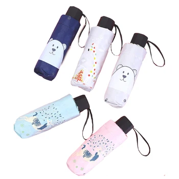 

8 Ribs Cartoon Portable Sunshade Mini Pocket Umbrella Rain Women Parasol Anti-UV Female Sonnenschirm Plegable Sombrilla Mujer