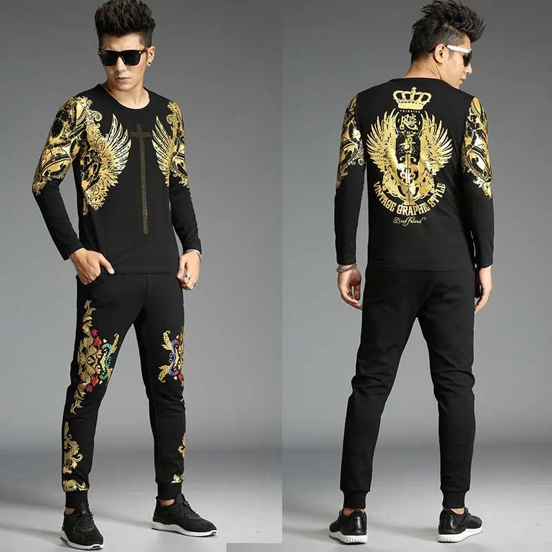 Spring Autumn New Fashion Sweatshirt Pants 2PCS Joggers Set Tracksuit for Men Casual Slim Sweat Suit Hoodies with Trousers Spring Autumn New Fashion Sweatshirt Pants 2PCS Joggers Set Tracksuit for Men Casual Slim Sweat Suit Hoodies with Trousers