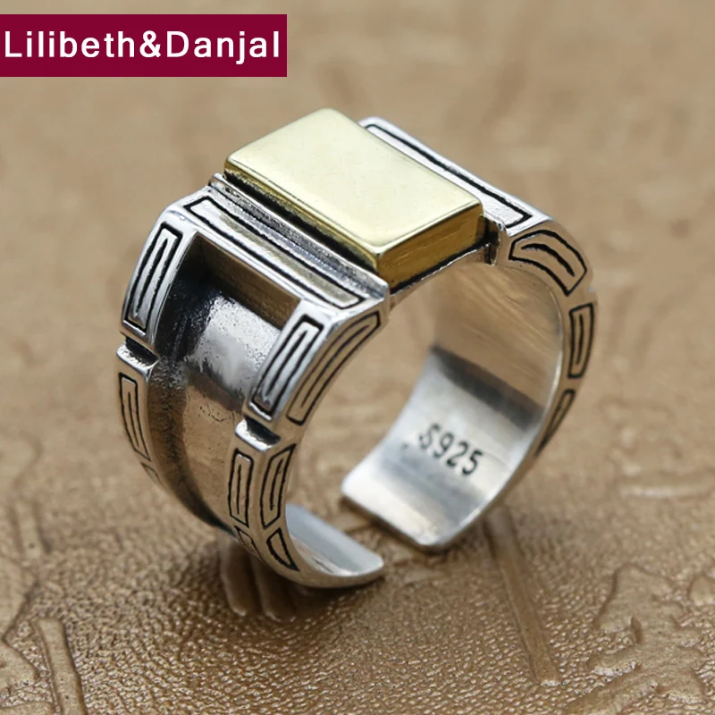 

Opening Ring 100% Real 925 Sterling Silver Jewelry For Men Women Creativity Vintage Adjustable Ring New Arrival FR105