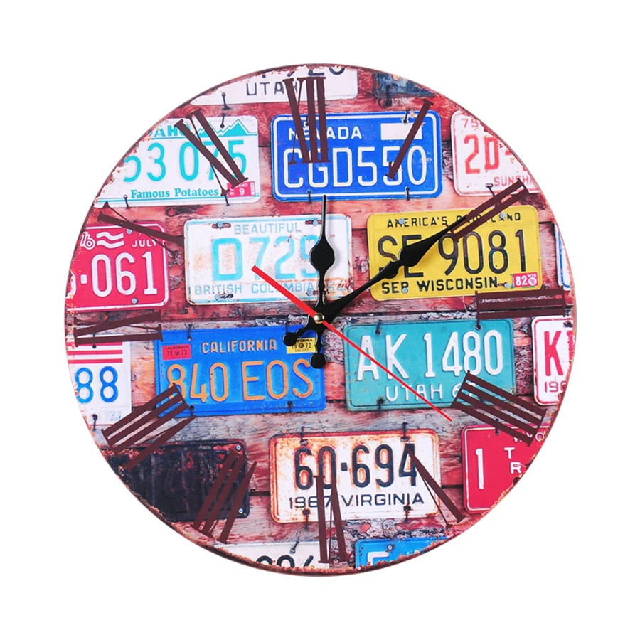 

Large Wood Wall Clock Silent European Nordic Design Home Decor Single Face Digital Wooden Decorative Round Wall Clock WZH154