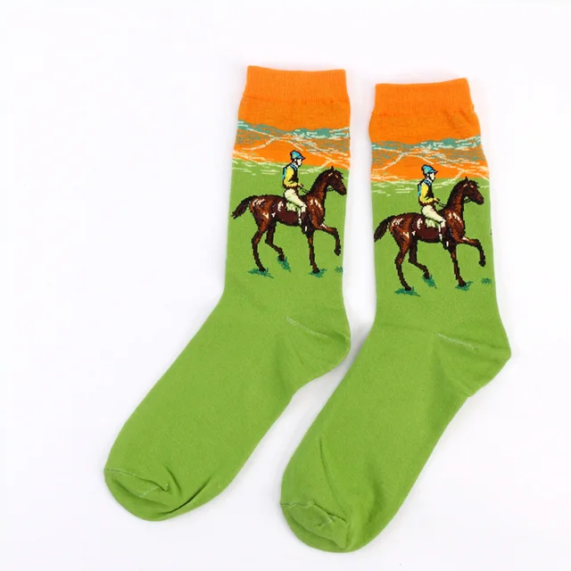 Dropshopping The Starry Night/Mona Lisa/The Scream Van Gogh Modern Oil Paint Cotton Socks Art Abstract Happy Funny Women Socks Socks 13