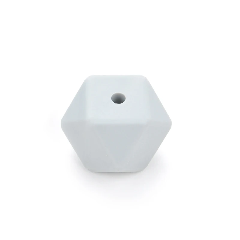 Силиконовые бусины 14 мм шестигранные мини-бусины меньшего размера прорезиненное Силиконовое ожерелье для прорезывания зубов детские прорезывающие BPA безопасные шарики - Цвет: light grey