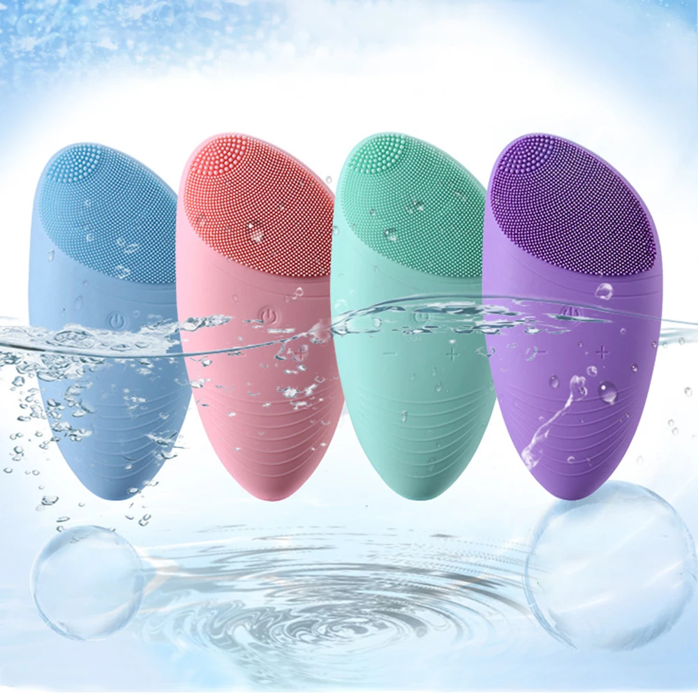 Portable Silicone Gel Facial Brush Cleaner ultrasonic Massage Cleansing