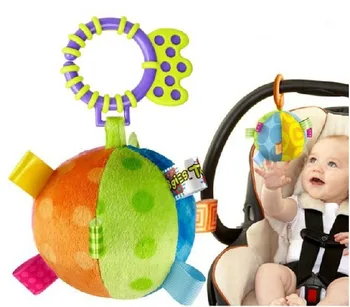 

candice guo! colorful baby toy rattle cloth ball lathe hang soft grasping ball shaking bell 1pc