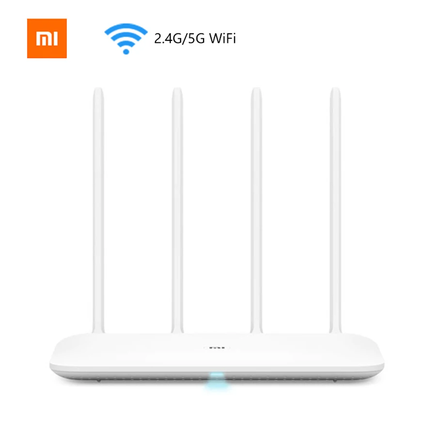 Achat En Stock Xiao mi mi Routeur 4 Sans Fil 1167 Mbps Dual Band 5 GHz Wi Fi 802.11 ac Quatre Antennes Double core mi Net Une Clé Connexion