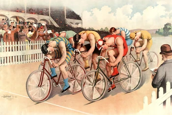 

scenery modern canvas painting decorative art cartoon pictures vintage poster bicycle race scene 1895 vintage art picture