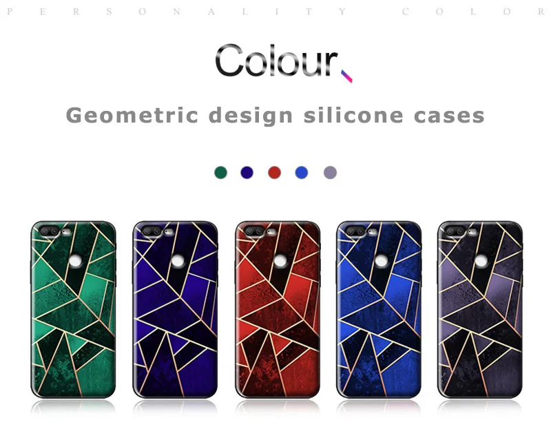 Geometric  silicone case honor 9 lite (1)