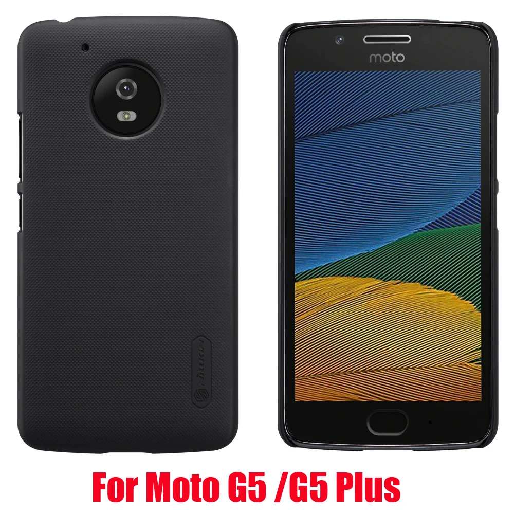 

For Motorola Moto G5 Case Nillkin Black Matte Skin Hard Case Shell Cover For Moto G5 Plus G5+ Frosted Shield Protection Case