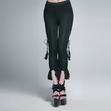 Дьявол Мода готический черный лодыжки длина танцевальные брюки для женщин стимпанк сексуальные эластичные мягкие длинные брюки