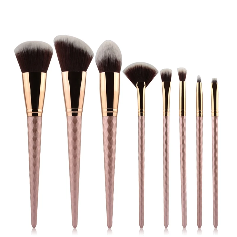 

MAANGE 8pcs Makeup Brushes Set champagne honeycomb handle Cosmetic Foundation Blusher Powder Blending Brush beauty tools kits