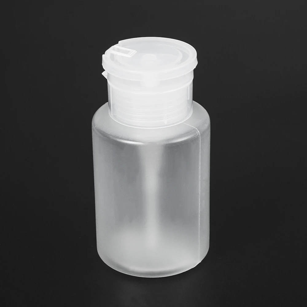 

120ml New Push Down Empty Pump Dispenser Bottle Transparent Storage For Nail Polish Remover Alcohol Storage Bottle