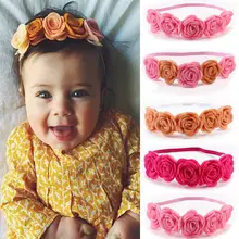 

1PC 3D Rose Flowers Headband for Children Girls Seaside Beach Flower Garland headdress Bebes Photo props Hairband Summer Style