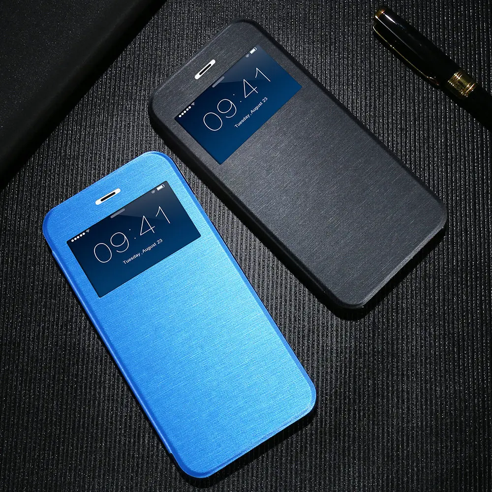 Роскошный флип кейс KISSCASE из искусственной кожи для iPhone 7 Plus чехол с умным окошком